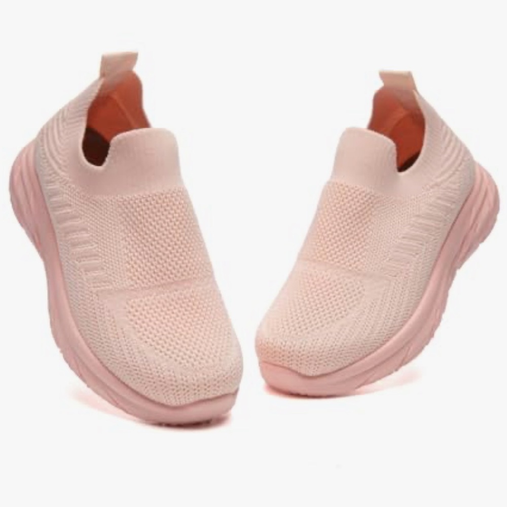 Kids Pink Slip-On Sneakers